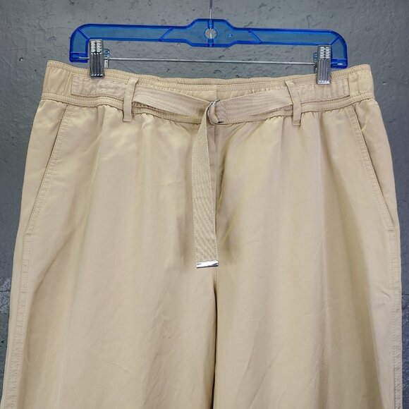 Lafayette 148 Ankle Pants Large Urbane Satin Cloth Dekalb Pull-On D-Ring Belt - Picture 4 of 16